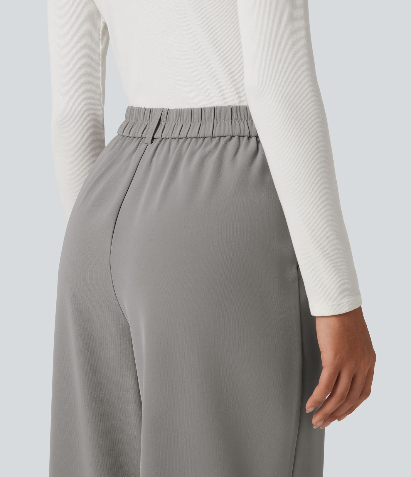 High Waisted Wide Leg Baggy Work Pants with Pockets