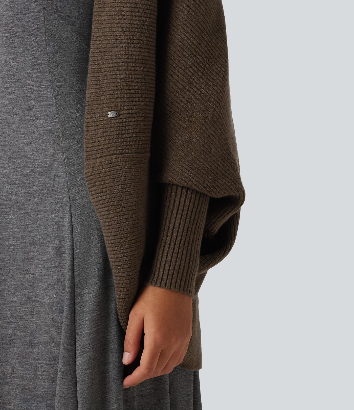 Open Front Dropped Batwing Long Sleeve Casual Cardigan