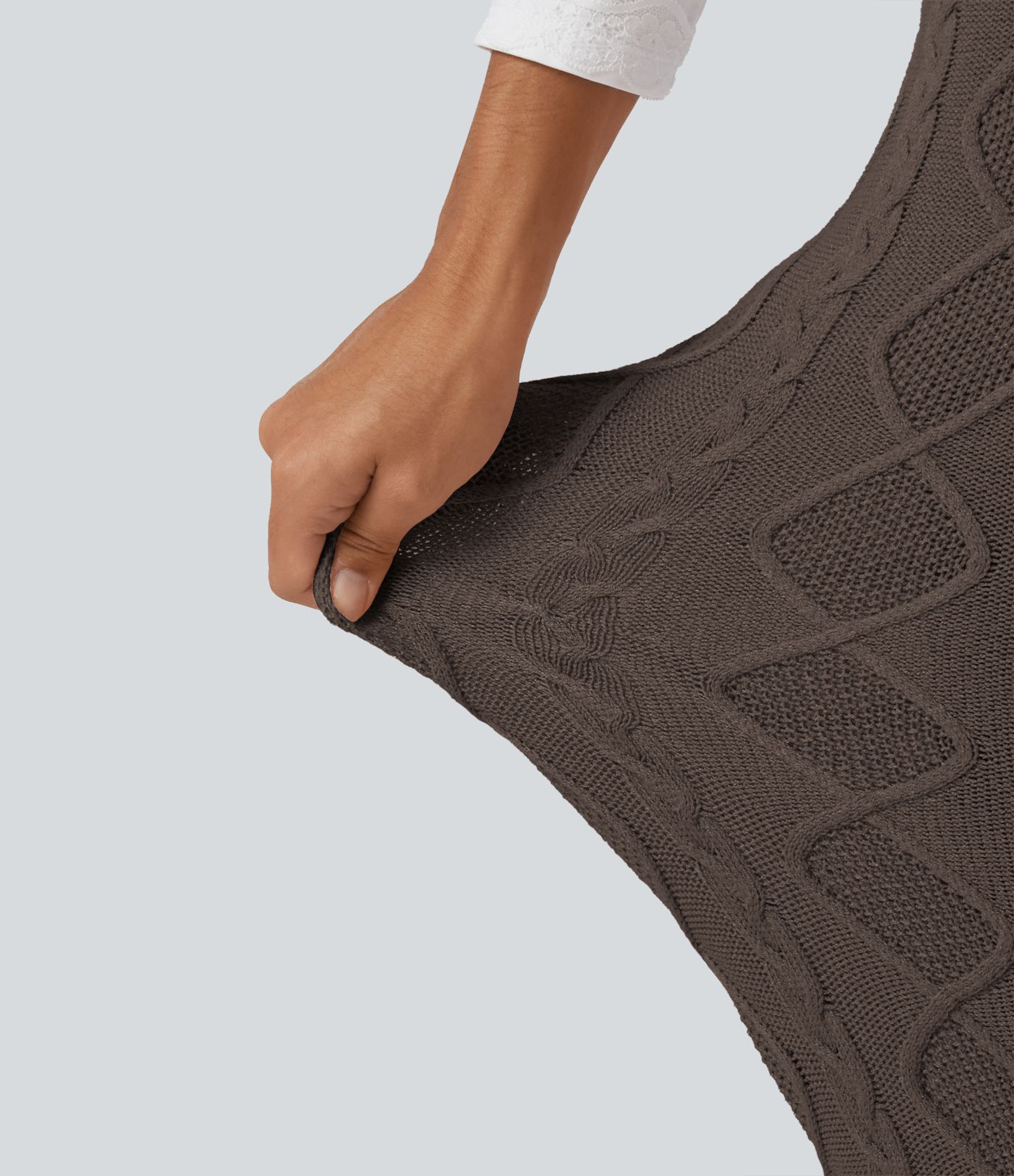 Pantalon de détente en maille bootcut taille haute à taille rabattable Pantalon de détente en maille bootcut taille haute à taille rabattable