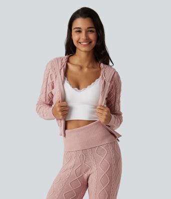 Hooded Long Sleeve Lounge Cardigan Hooded Long Sleeve Lounge Cardigan