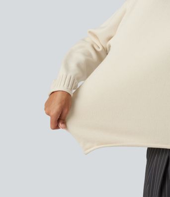Mock Neck Long Sleeve Work Sweater Mock Neck Long Sleeve Work Sweater