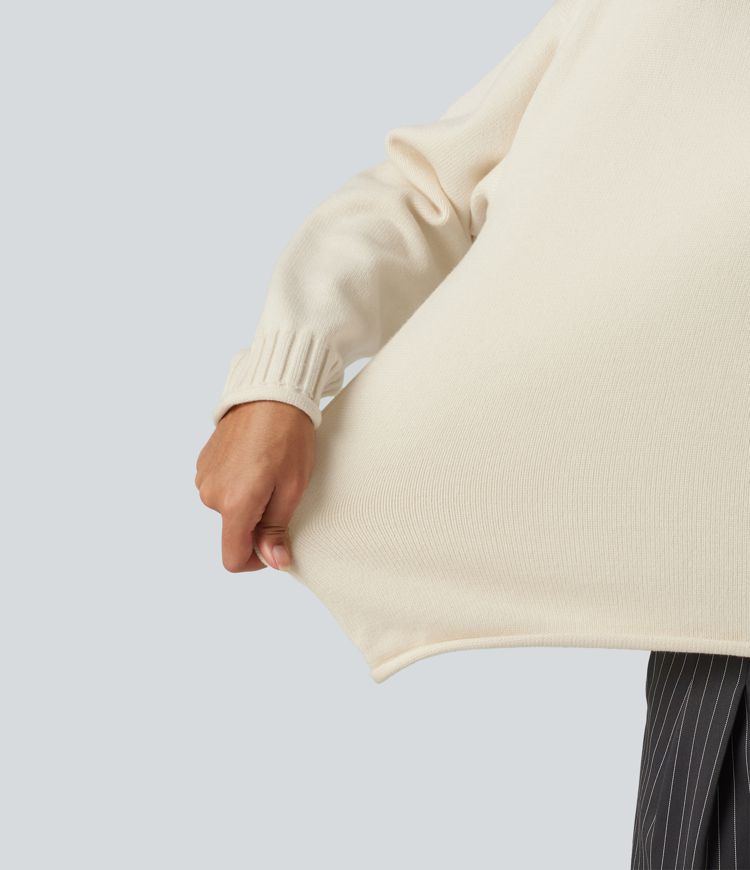 Mock Neck Long Sleeve Work Sweater Mock Neck Long Sleeve Work Sweater