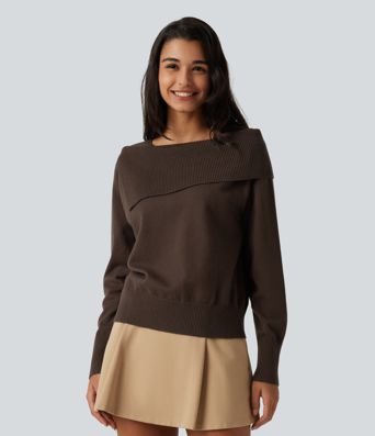 Lapel Long Sleeve Casual Sweater