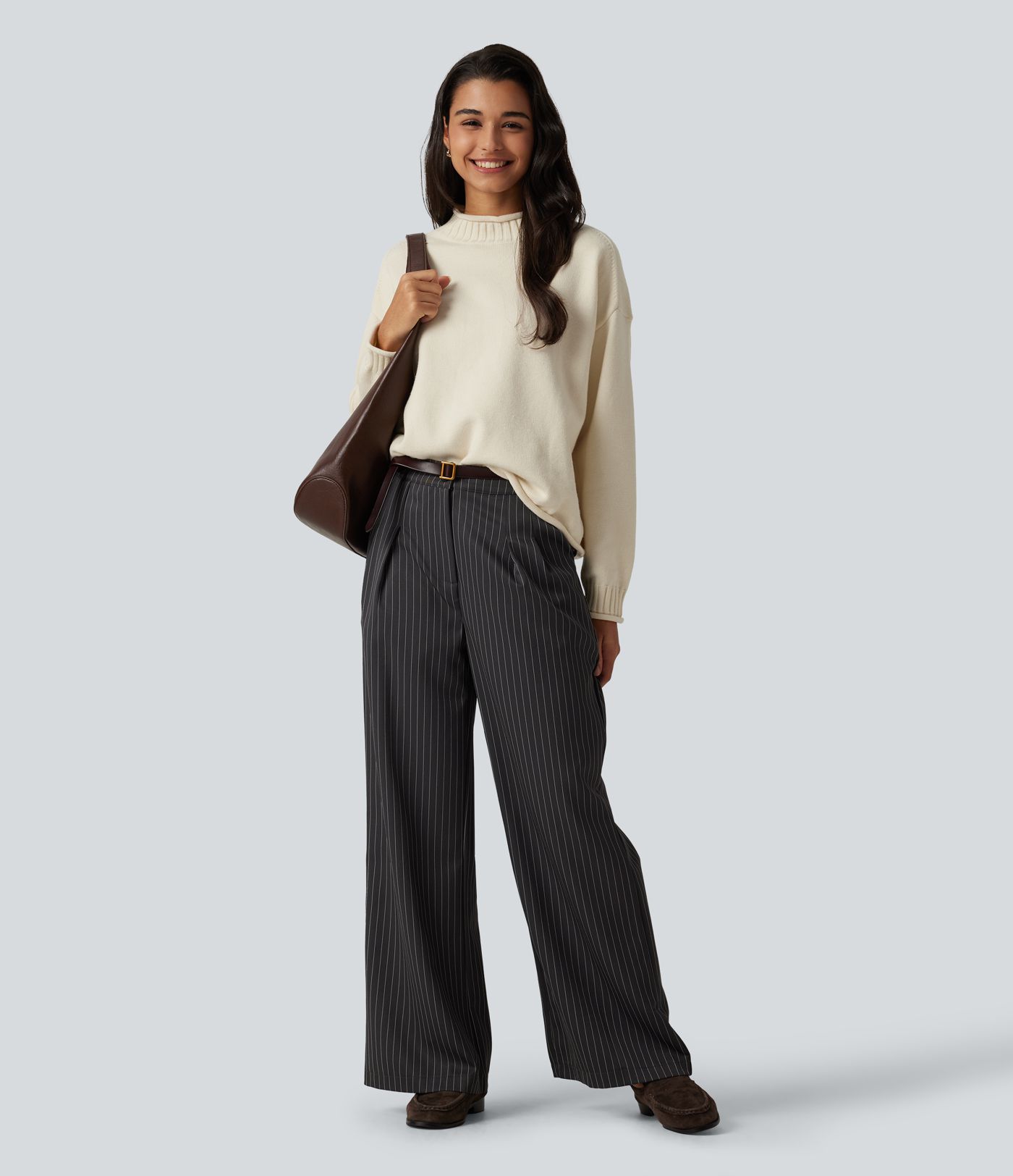 Mock Neck Long Sleeve Work Sweater Mock Neck Long Sleeve Work Sweater