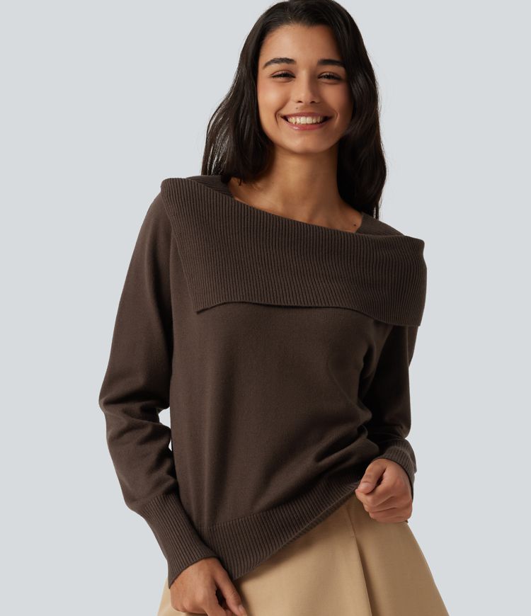 Lapel Long Sleeve Casual Sweater