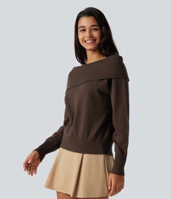 Lapel Long Sleeve Casual Sweater