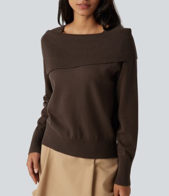 Lapel Long Sleeve Casual Sweater