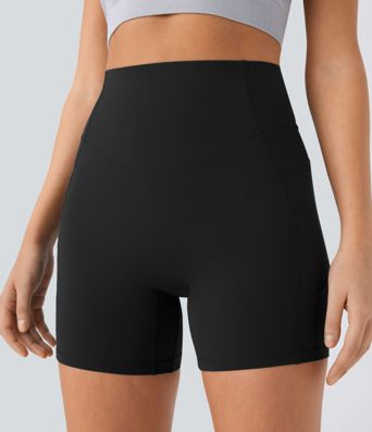Halara UltraSculpt™ High Waisted Scrunch Butt Lifting Tummy Control Pocket Shaping Workout Biker Shorts 5''