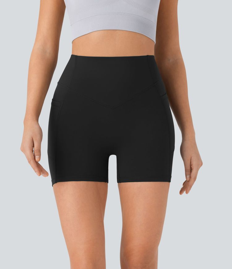 Halara UltraSculpt™ High Waisted Scrunch Butt Lifting Tummy Control Pocket Shaping Workout Biker Shorts 5''