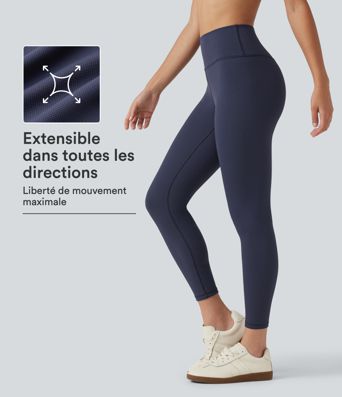 Legging taille haute en tissu gaufré