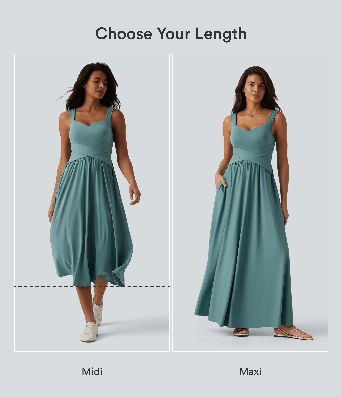 Ærmeløs omslagskjole i let, flydende stof, midi til hverdag med lommer DD-F