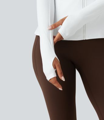 SoftlyZero™ Airy - Yogajacke mit Stehkragen, Seitentaschen, langen Ärmeln, Daumenlöchern und Rüschensaum - UPF50+ SoftlyZero™ Airy - Yogajacke mit Stehkragen, Seitentaschen, langen Ärmeln, Daumenlöchern und Rüschensaum - UPF50+