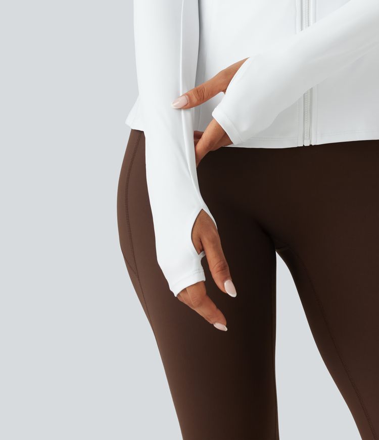 SoftlyZero™ Airy - Yogajacke mit Stehkragen, Seitentaschen, langen Ärmeln, Daumenlöchern und Rüschensaum - UPF50+ SoftlyZero™ Airy - Yogajacke mit Stehkragen, Seitentaschen, langen Ärmeln, Daumenlöchern und Rüschensaum - UPF50+