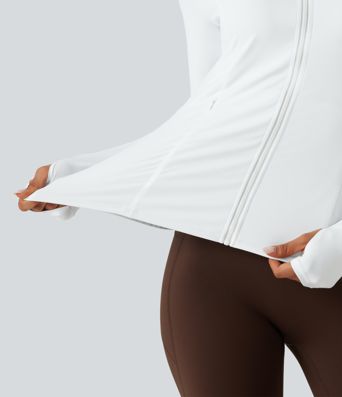 SoftlyZero™ Airy - Yogajacke mit Stehkragen, Seitentaschen, langen Ärmeln, Daumenlöchern und Rüschensaum - UPF50+ SoftlyZero™ Airy - Yogajacke mit Stehkragen, Seitentaschen, langen Ärmeln, Daumenlöchern und Rüschensaum - UPF50+