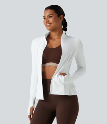 SoftlyZero™ Airy - Yogajacke mit Stehkragen, Seitentaschen, langen Ärmeln, Daumenlöchern und Rüschensaum - UPF50+ SoftlyZero™ Airy - Yogajacke mit Stehkragen, Seitentaschen, langen Ärmeln, Daumenlöchern und Rüschensaum - UPF50+