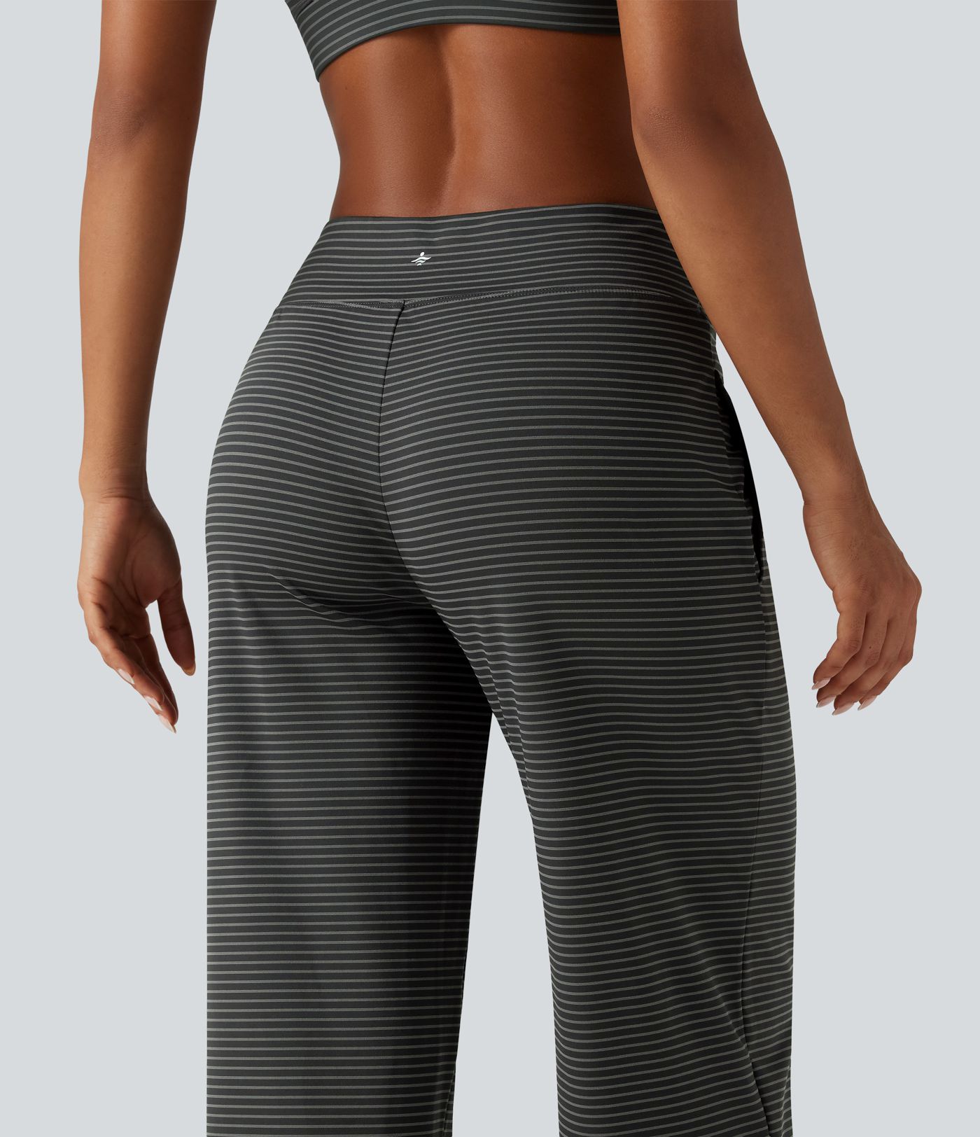 Legging de yoga droit taille mi-haute rayé avec poches