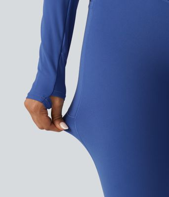 High Waisted Crossover Fleece Yoga Leggings with Pockets