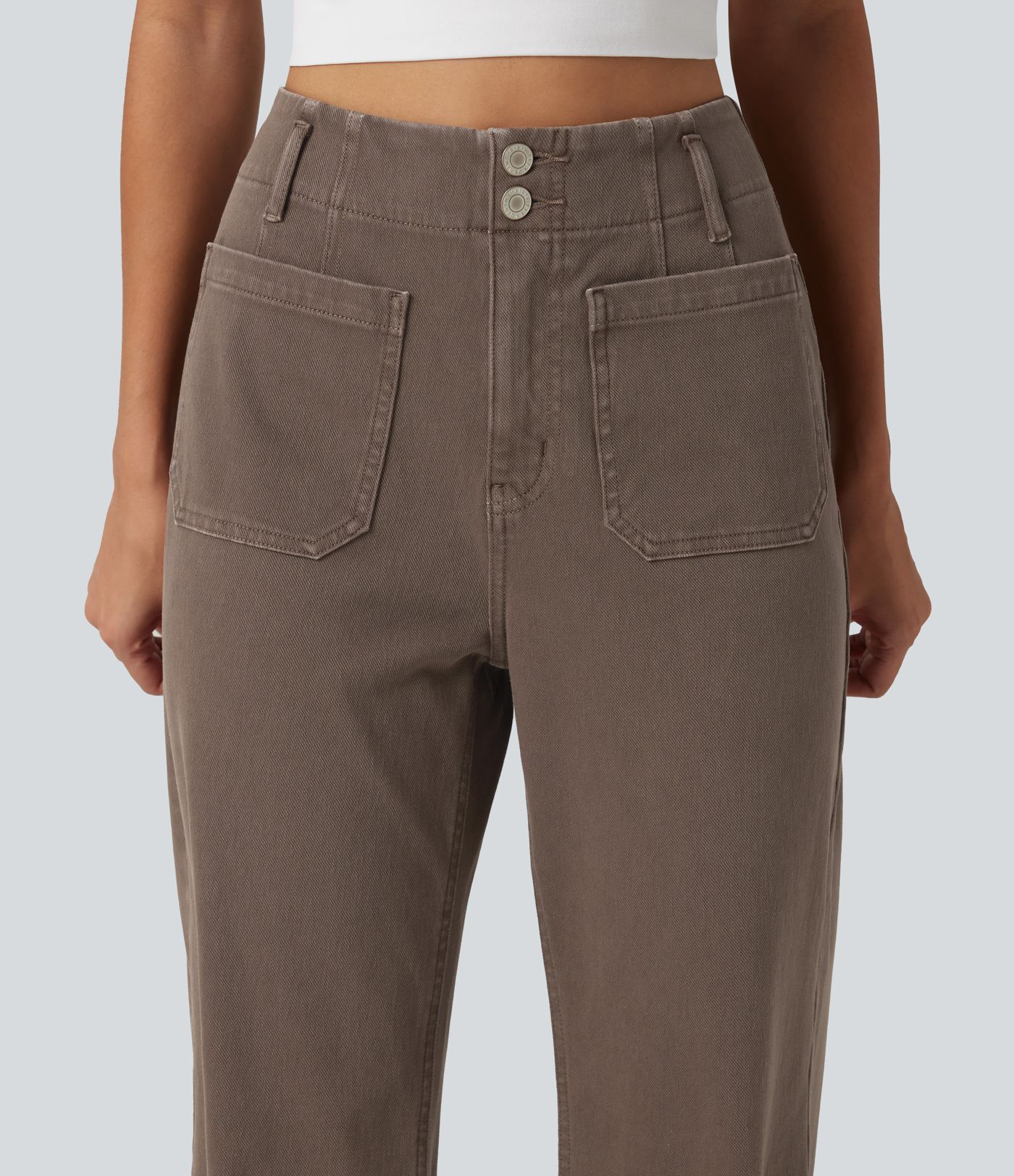 Halara Flex™ högmidjade, utsvängda och färgglada vardagsjeans med fickor