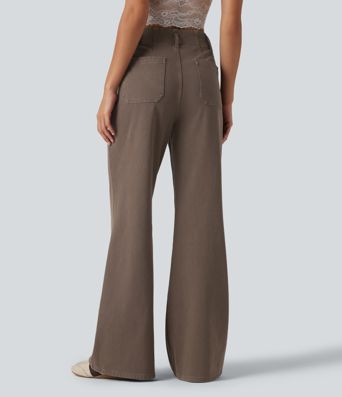 Halara Flex™ högmidjade, utsvängda och färgglada vardagsjeans med fickor