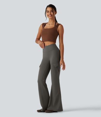 DayStretch High Waisted Flare Cargo Skinny Yoga Pants with Pockets DayStretch High Waisted Flare Cargo Skinny Yoga Pants with Pockets
