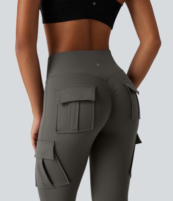DayStretch High Waisted Flare Cargo Skinny Yoga Pants with Pockets DayStretch High Waisted Flare Cargo Skinny Yoga Pants with Pockets