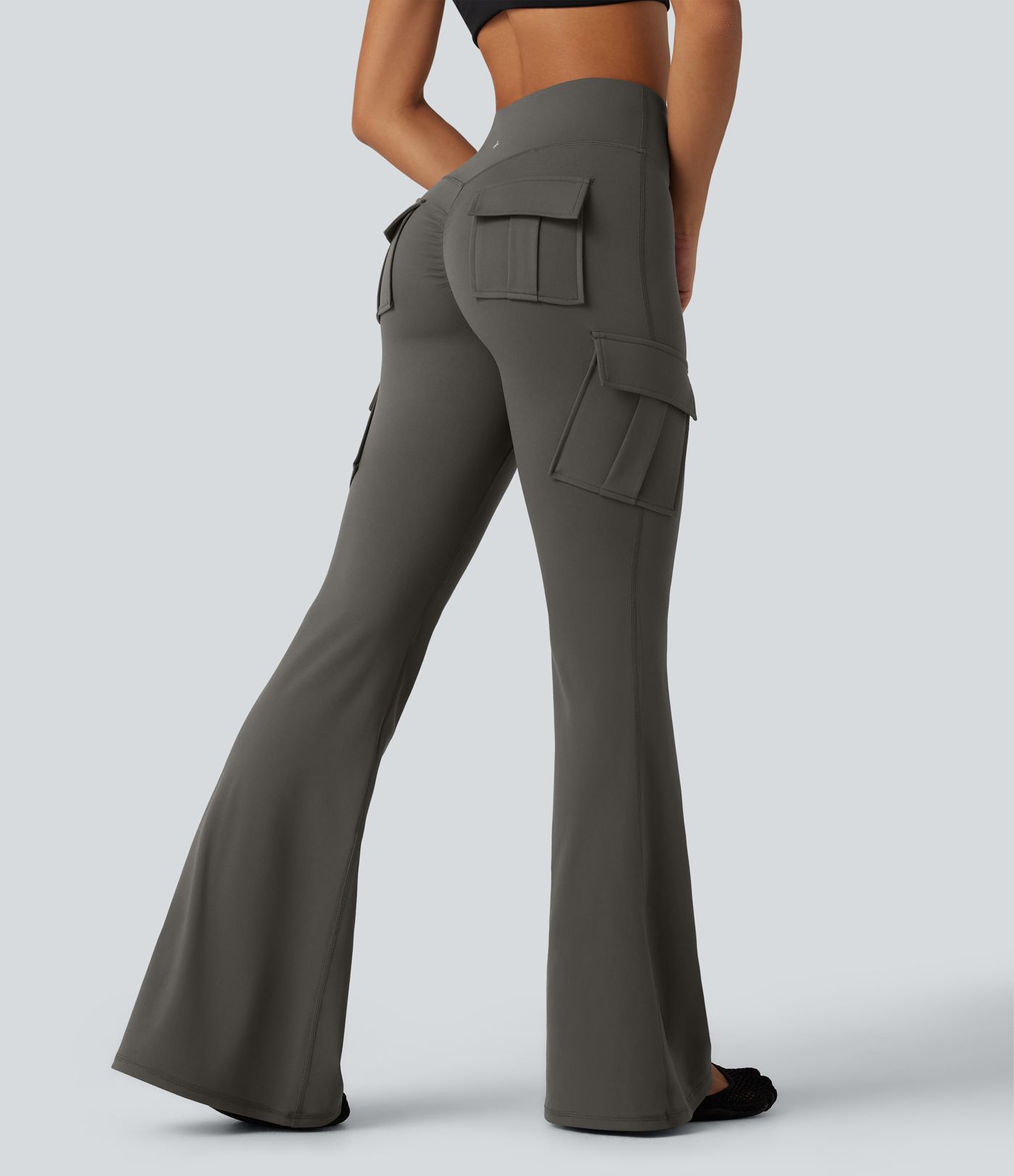 DayStretch High Waisted Flare Cargo Skinny Yoga Pants with Pockets DayStretch High Waisted Flare Cargo Skinny Yoga Pants with Pockets