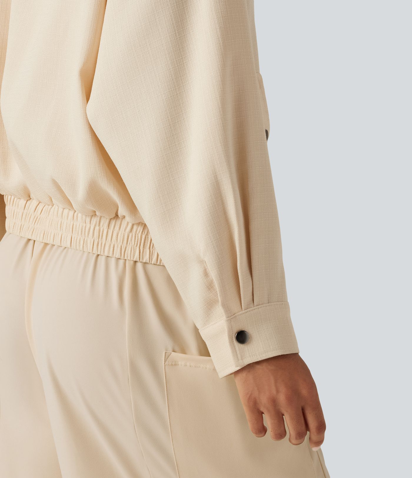 Mock Neck Long Sleeve Casual Jacket with Pockets Mock Neck Long Sleeve Casual Jacket with Pockets
