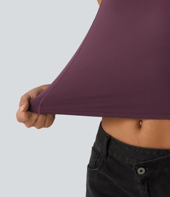 SoftlyZero™ Airy - Verkürztes Lauf-Tanktop mit integriertem BH, Kontrast-Mesh und InstantCool