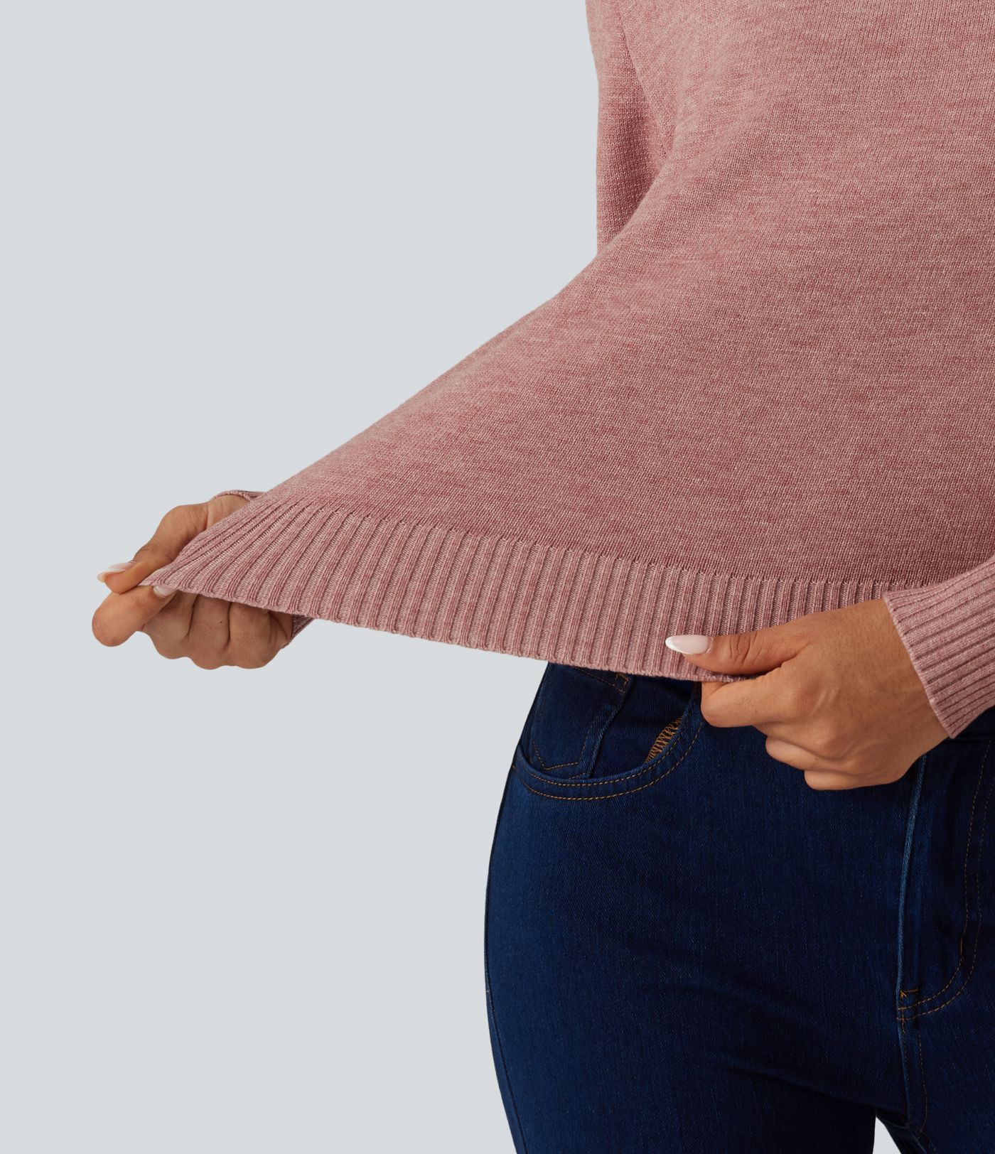 Round Neck Long Sleeve Twisted Casual Sweater