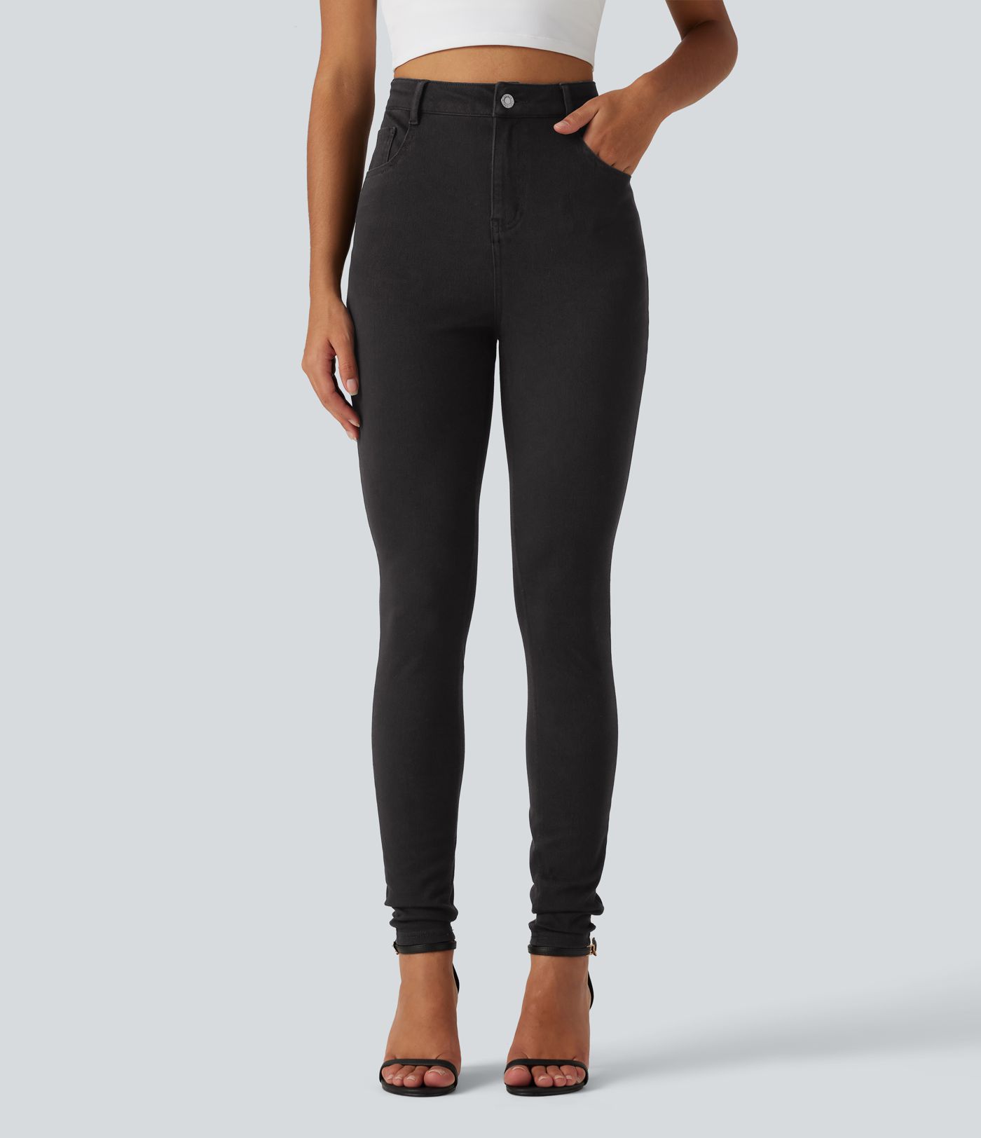 Halara Flex™ – Lässige Skinny-Jeans mit hohem Bund und Taschen