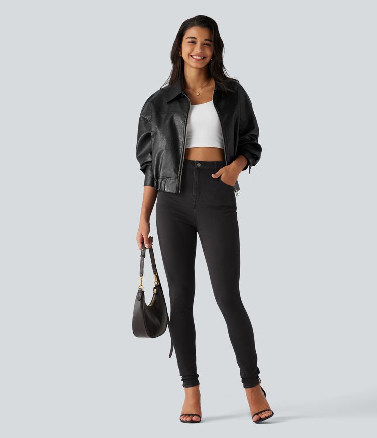 Halara Flex™ – Lässige Skinny-Jeans mit hohem Bund und Taschen