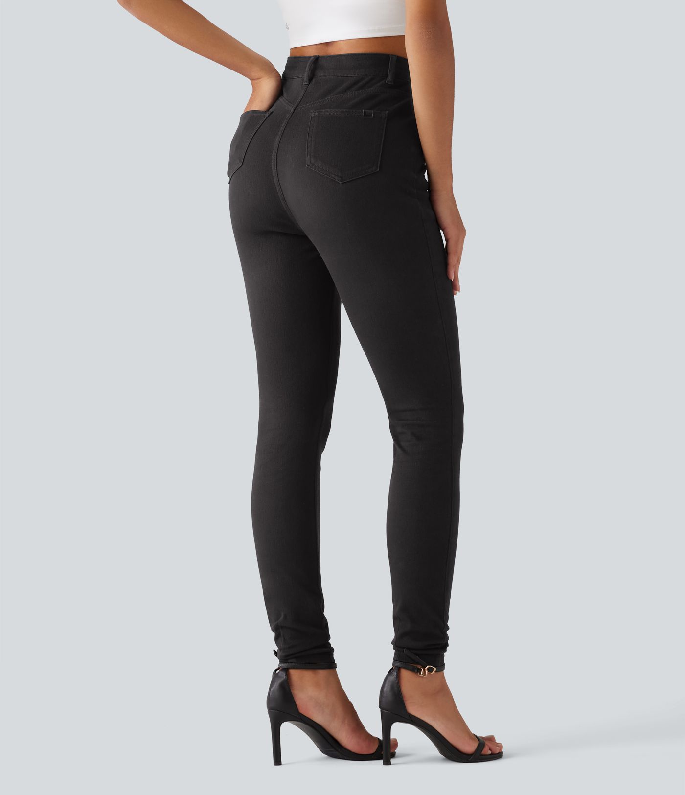 Halara Flex™ – Lässige Skinny-Jeans mit hohem Bund und Taschen