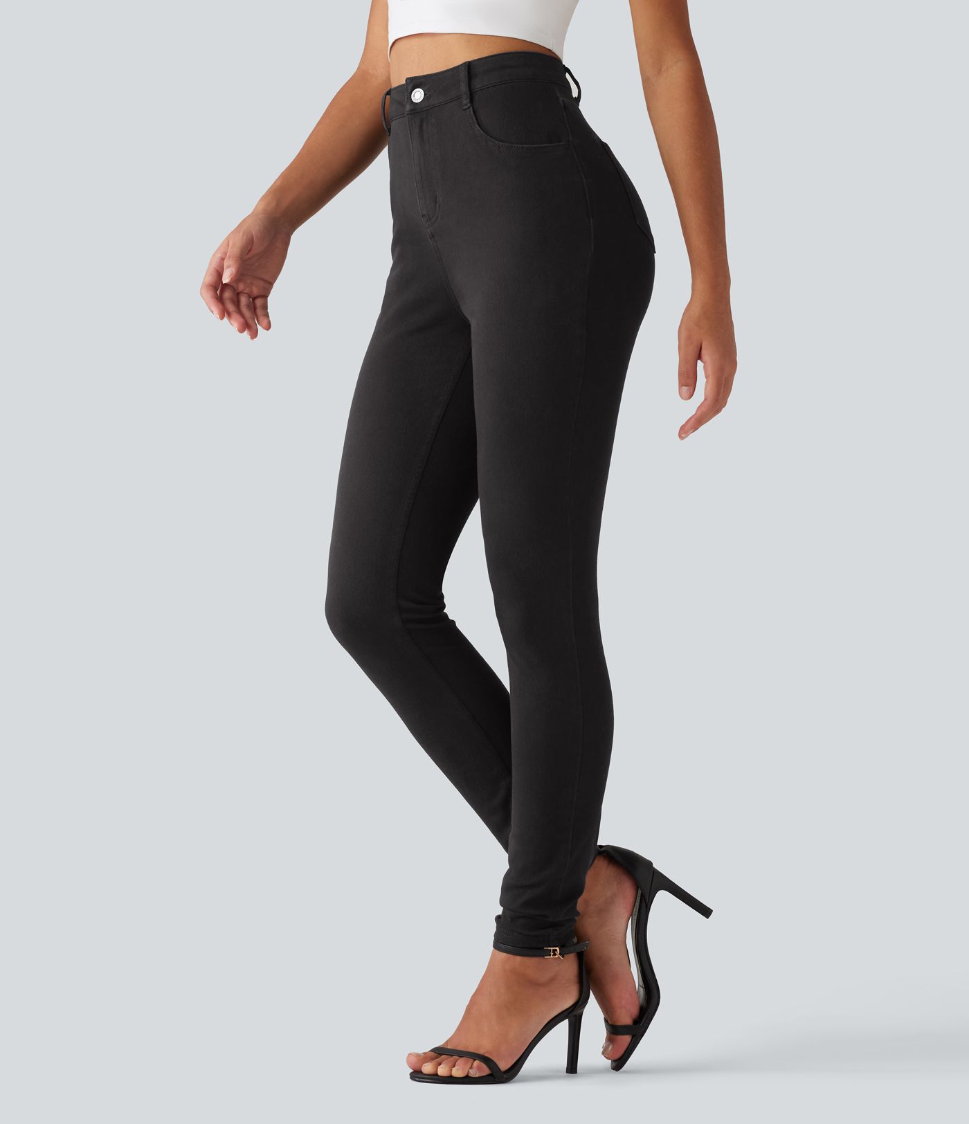 Halara Flex™ – Lässige Skinny-Jeans mit hohem Bund und Taschen