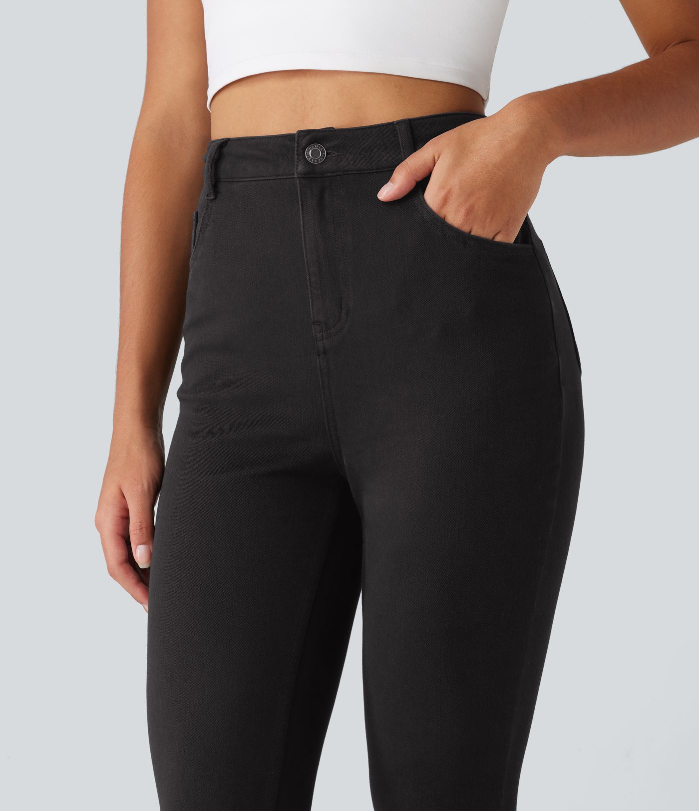 Halara Flex™ – Lässige Skinny-Jeans mit hohem Bund und Taschen