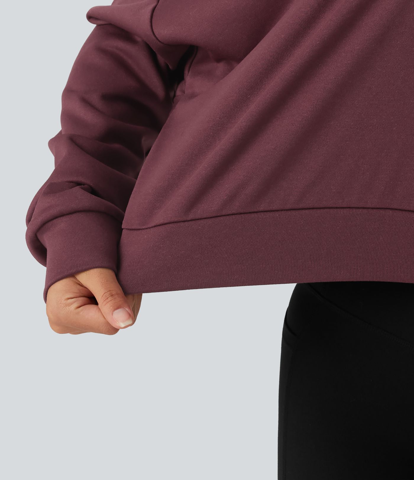 V Neck Long Sleeve Boxy Lounging Sweatshirt