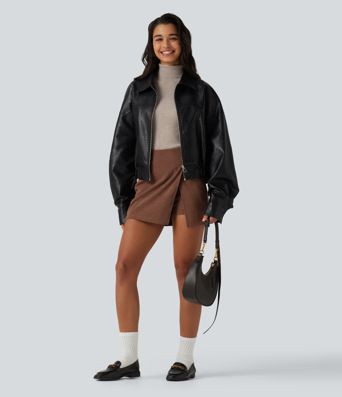 High Neck Long Sleeve Thumb Hole Work Sweater High Neck Long Sleeve Thumb Hole Work Sweater