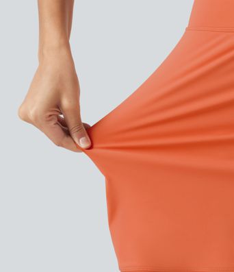 SoftlyZero™ Airy Super High Waisted Tummy Control Curved Hem 2-in-1 InstantCool Golf Mini Skirt with Pockets-Longer Length