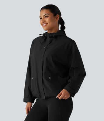Hooded Drawstring Long Sleeve Casual Jacket with Pockets Hooded Drawstring Long Sleeve Casual Jacket with Pockets