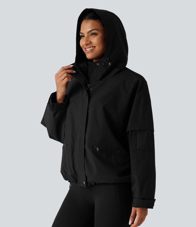 Hooded Drawstring Long Sleeve Casual Jacket with Pockets Hooded Drawstring Long Sleeve Casual Jacket with Pockets