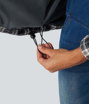 Veste matelassée à carreaux, col montant et manches longues avec poches Veste matelassée à carreaux, col montant et manches longues avec poches