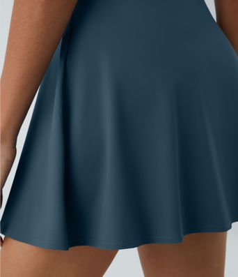 SoftlyZero™ Airy Backless Twisted Flare Low Support Dance Active Dress-Longer Length-Easy Peezy Edition A-D Cups SoftlyZero™ Airy Backless Twisted Flare Low Support Dance Active Dress-Longer Length-Easy Peezy Edition A-D Cups
