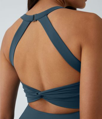 SoftlyZero™ Airy Backless Twisted Flare Low Support Dance Active Dress-Longer Length-Easy Peezy Edition A-D Cups SoftlyZero™ Airy Backless Twisted Flare Low Support Dance Active Dress-Longer Length-Easy Peezy Edition A-D Cups