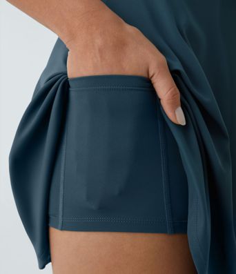 SoftlyZero™ Airy Backless Twisted Flare Low Support Dance Active Dress-Longer Length-Easy Peezy Edition A-D Cups SoftlyZero™ Airy Backless Twisted Flare Low Support Dance Active Dress-Longer Length-Easy Peezy Edition A-D Cups