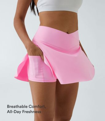 SoftlyZero™ Airy Crossover Pocket 2-in-1 Cool Touch Tennis Skirt-Lucid-Longer Length-UPF50+ SoftlyZero™ Airy Crossover Pocket 2-in-1 Cool Touch Tennis Skirt-Lucid-Longer Length-UPF50+