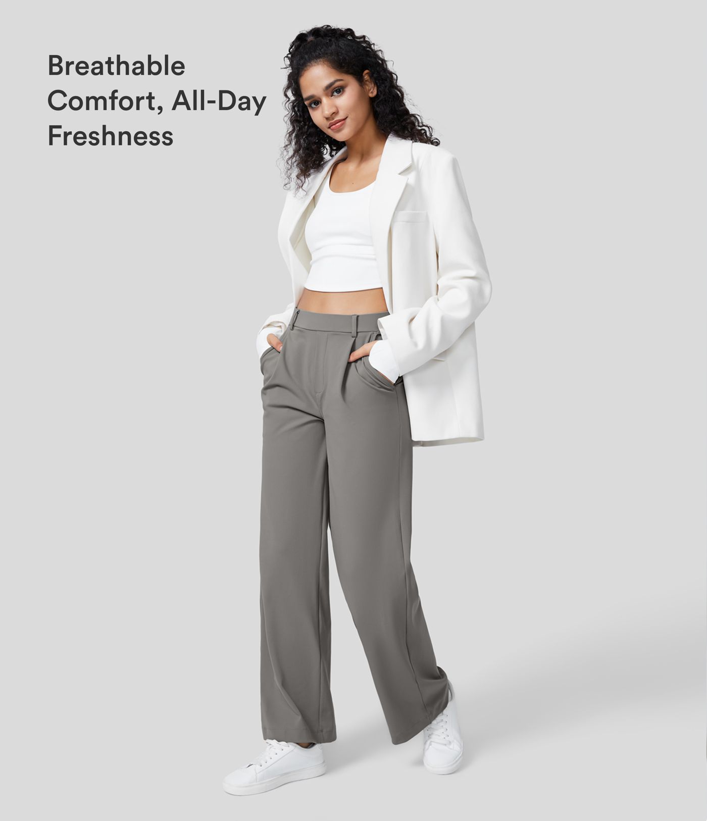 Halara Flex™ DayStretch High Waisted Pocket Straight Leg Work Pants Halara Flex™ DayStretch High Waisted Pocket Straight Leg Work Pants