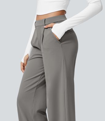 Halara Flex™ DayStretch High Waisted Pocket Straight Leg Work Pants Halara Flex™ DayStretch High Waisted Pocket Straight Leg Work Pants
