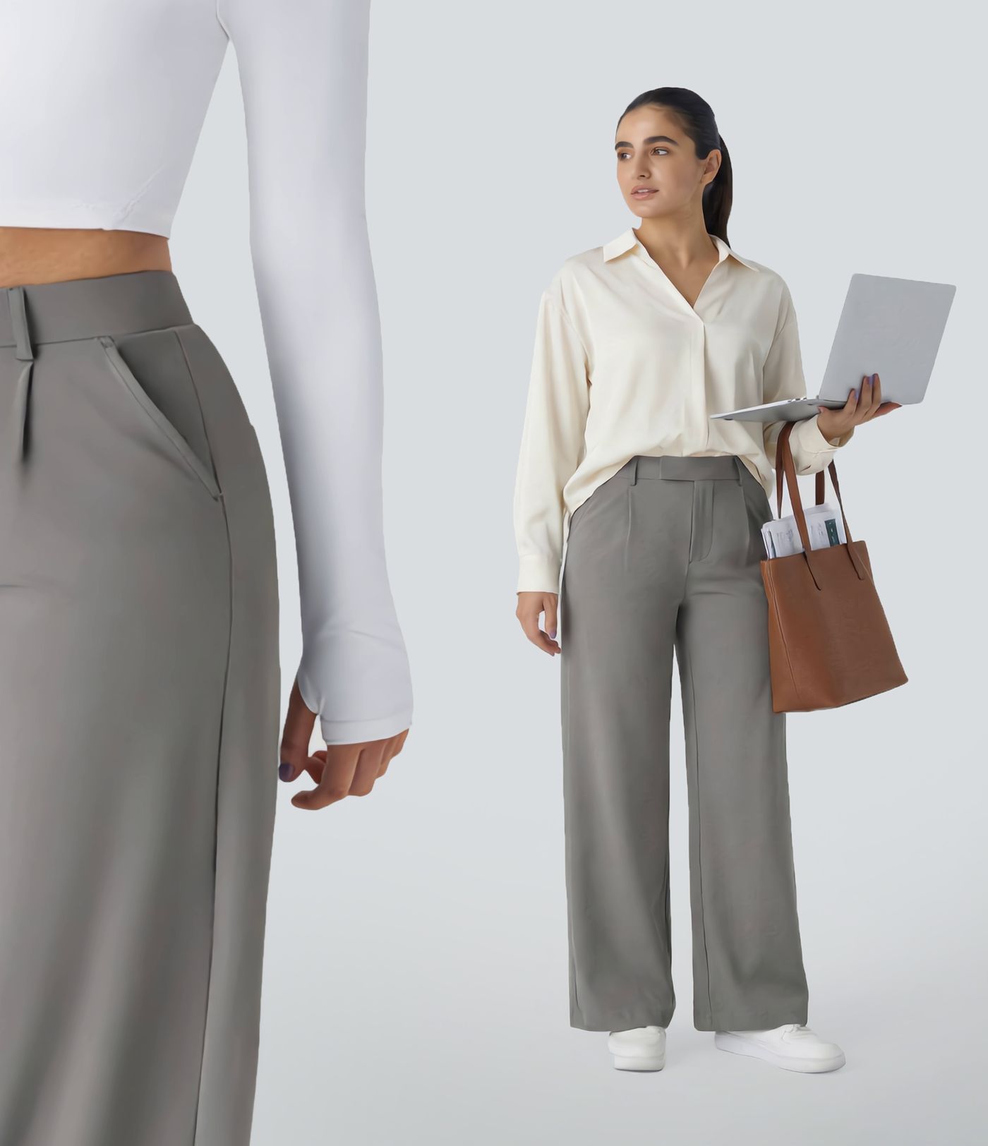 Halara Flex™ DayStretch High Waisted Pocket Straight Leg Work Pants Halara Flex™ DayStretch High Waisted Pocket Straight Leg Work Pants