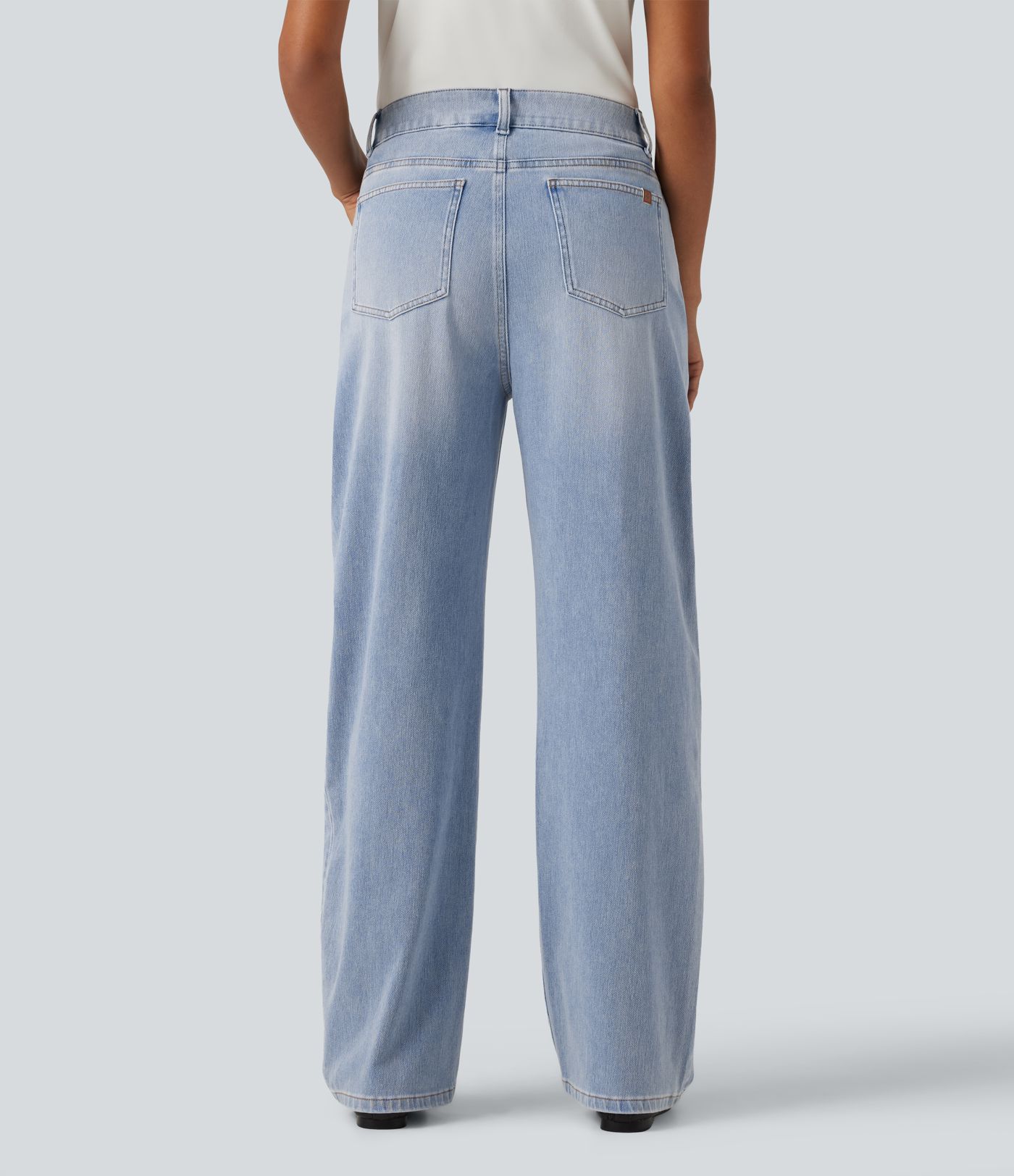Halara Flex™ High Waisted Barrel Leg Casual Jeans with Pockets Halara Flex™ High Waisted Barrel Leg Casual Jeans with Pockets