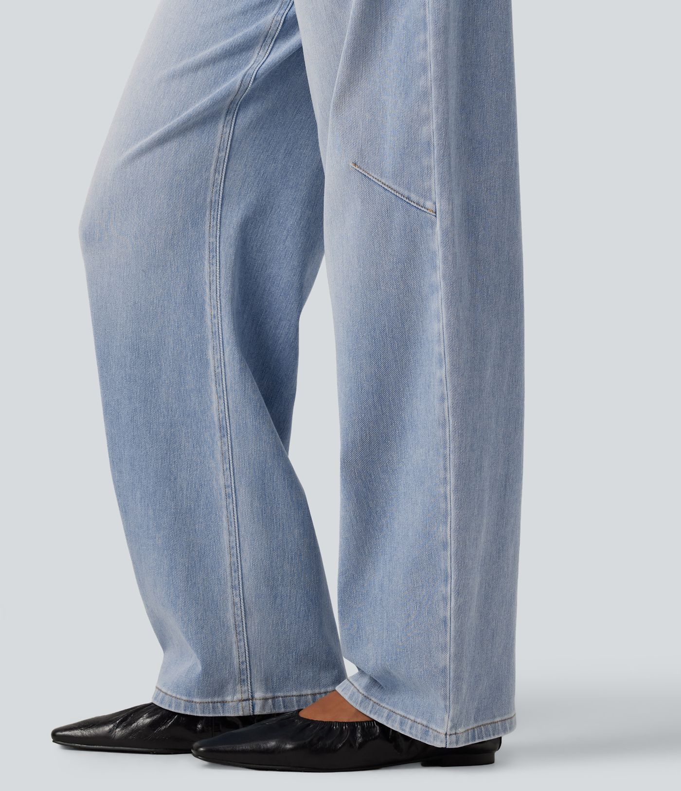 Halara Flex™ High Waisted Barrel Leg Casual Jeans with Pockets Halara Flex™ High Waisted Barrel Leg Casual Jeans with Pockets