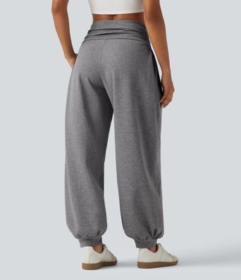 HIgh Waisted Ruched Balloon Casual Joggers with Pockets